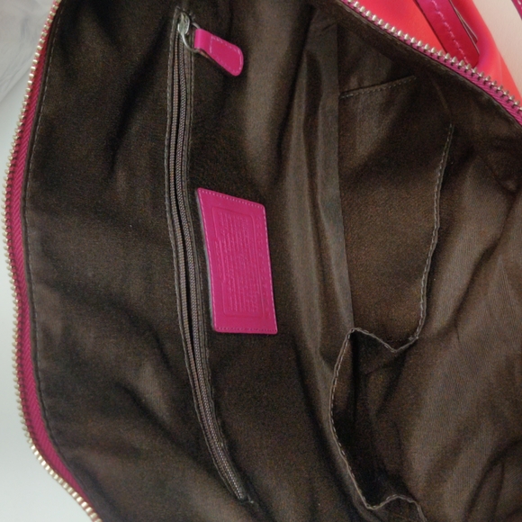 Rare Authentic Coach Leather Soho pleated Hobo Large Pink (F13731) - Picture 11 of 13